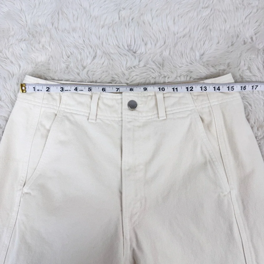 APIECE APART Meridian Straight Leg Relaxed Jean Size 30‎ Ecru Cream High Waist